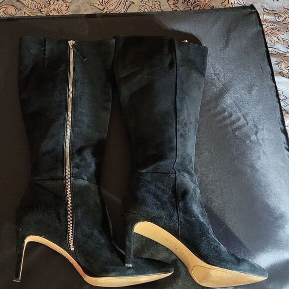 NINE WEST LONG BLACK SUEDE KNEE BOOT - Picture 10 of 16